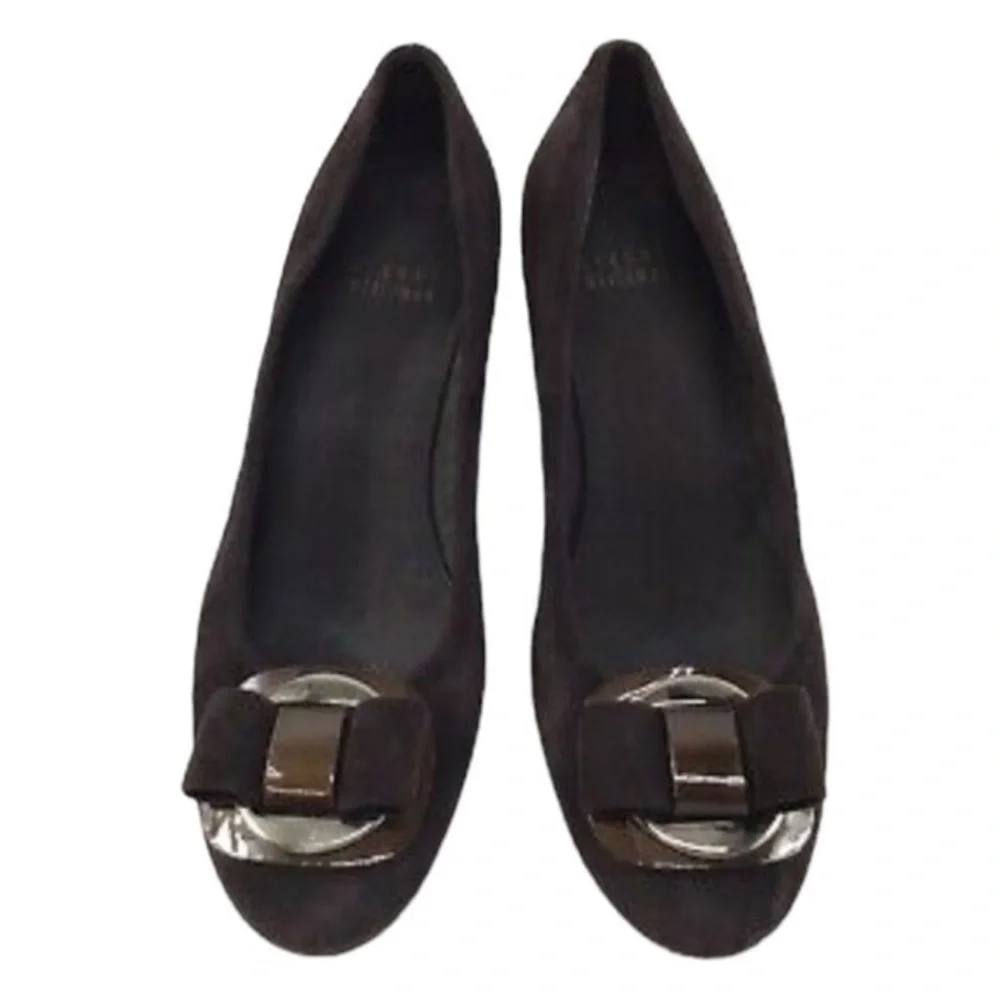 STUART WEITZMAN Beaudelair Brown Suede Wedge Shoes Size 7.5